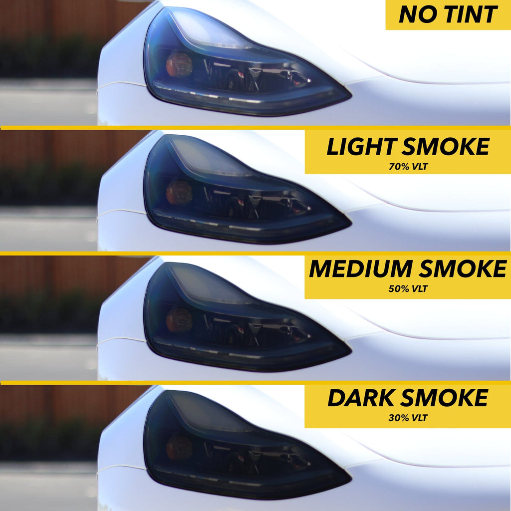 Headlights Smoke Tint PPF | Tesla Model 3 2017-2023, Model Y 2019-2025