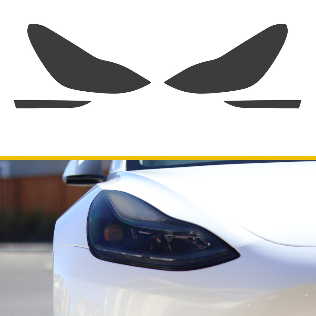 Headlights Smoke Tint PPF | Tesla Model 3 2017-2023, Model Y 2019-2025