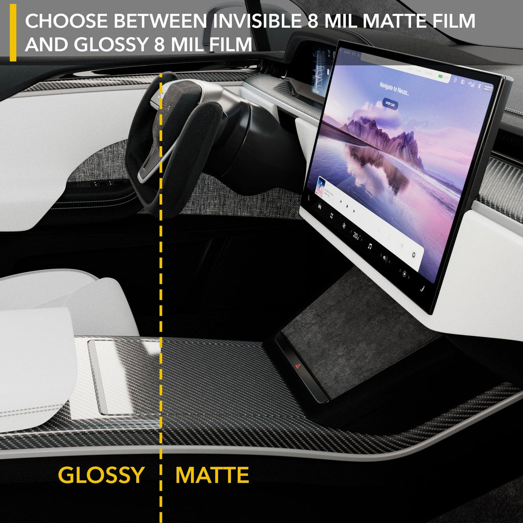 Interior PPF Kit | Paint Protection Film Wrap for All Carbon Fiber Trims Tesla Model S Plaid 2021-2026