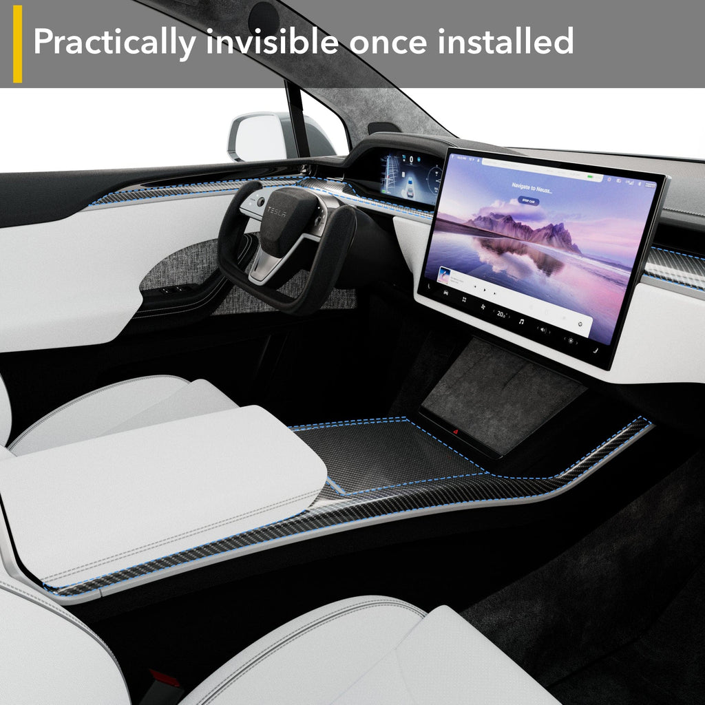 Interior PPF Kit | Paint Protection Film Wrap for All Carbon Fiber Trims Tesla Model S Plaid 2021-2026