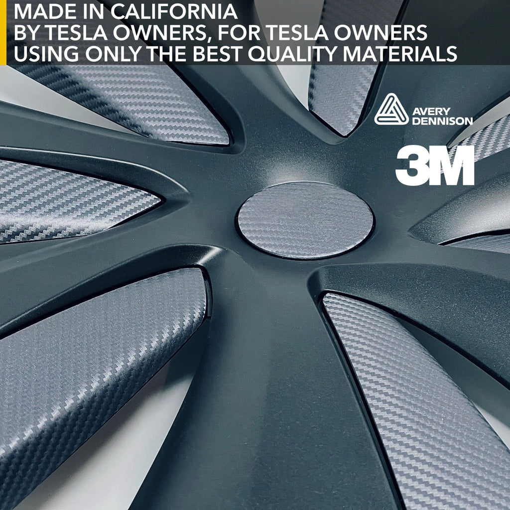Tempest Wheels Vinyl Wrap | Carbon Fiber Film Decal for Tesla Model S 2021-2026