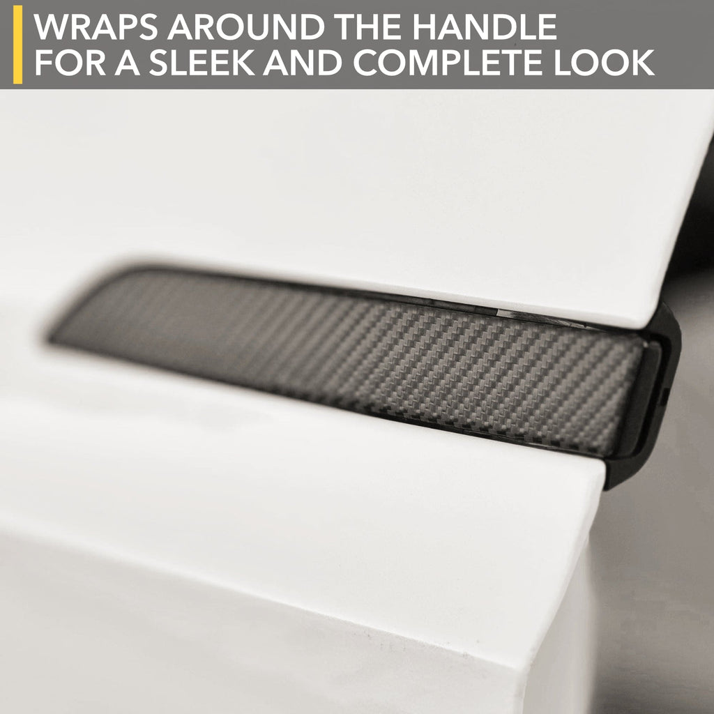 Door Handles Vinyl Wrap Covers | Carbon Fiber Chrome Delete for Tesla Model X