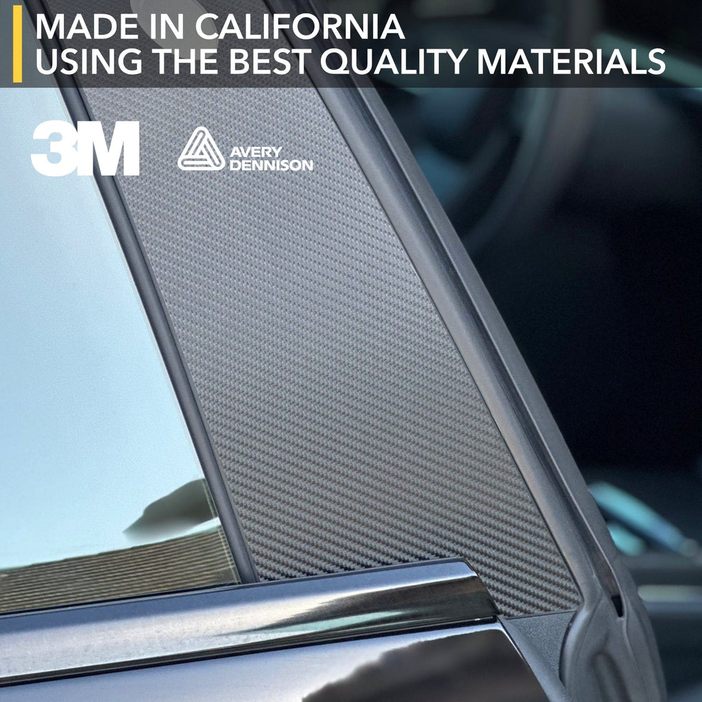 B Pillars Vinyl Wrap | Tesla Model 3 Highland - Carbon Fiber Film Decal