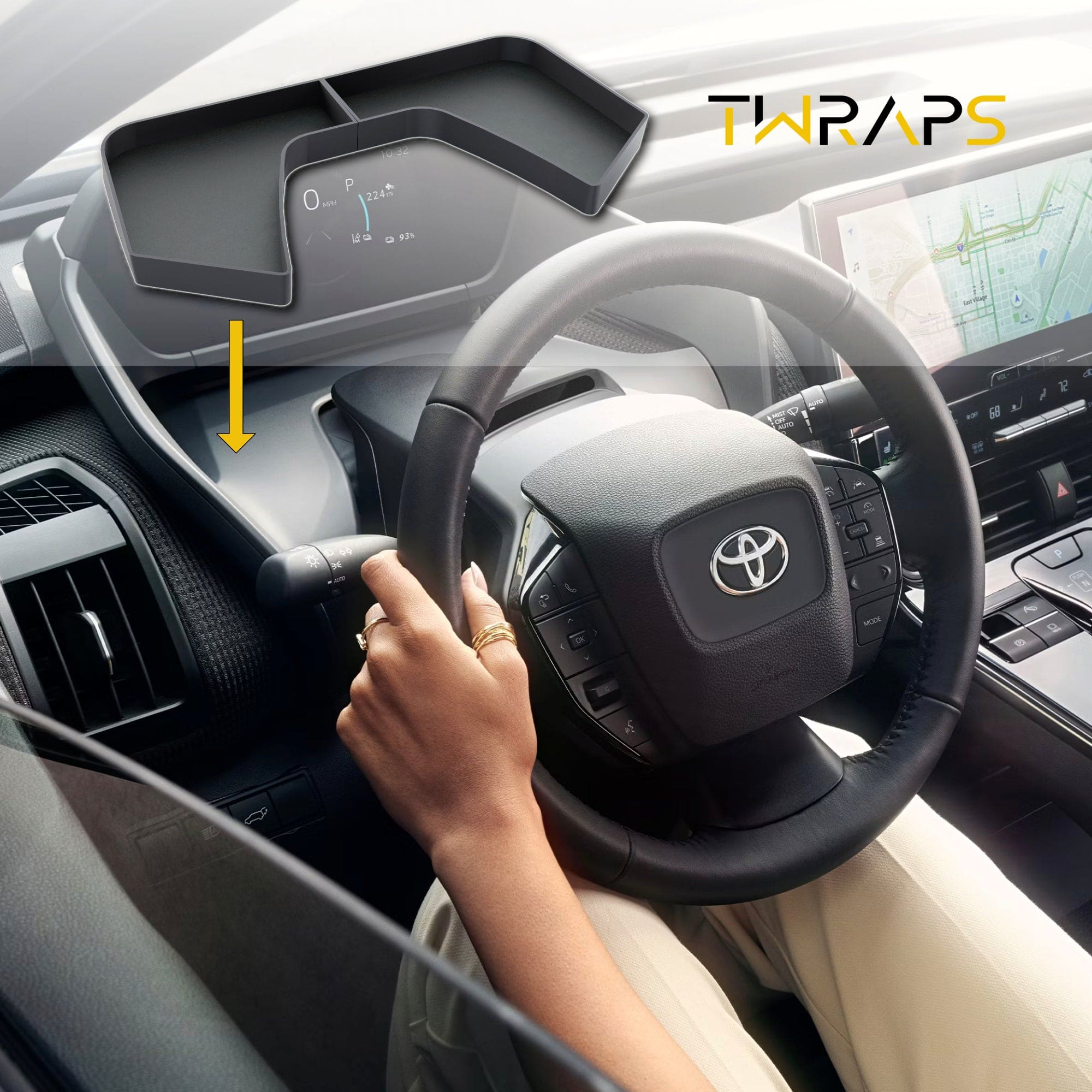 Behind Wheel Organizer | Toyota bZ4X 2024-2024 - Dashboard Tray