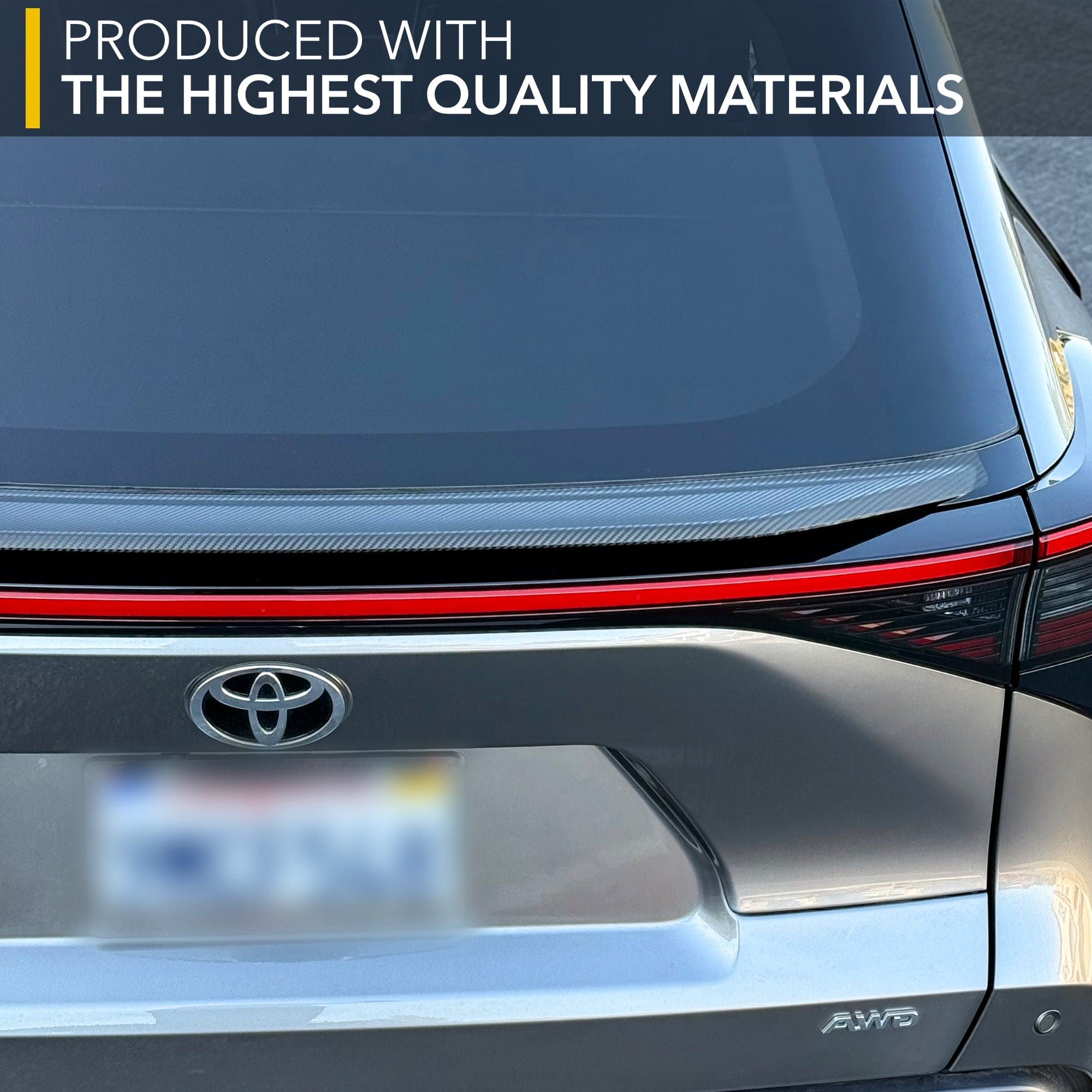 Trunk Spoiler Wrap | Toyota bZ4X 2024-2025, Carbon Fiber Performance Aero Wing