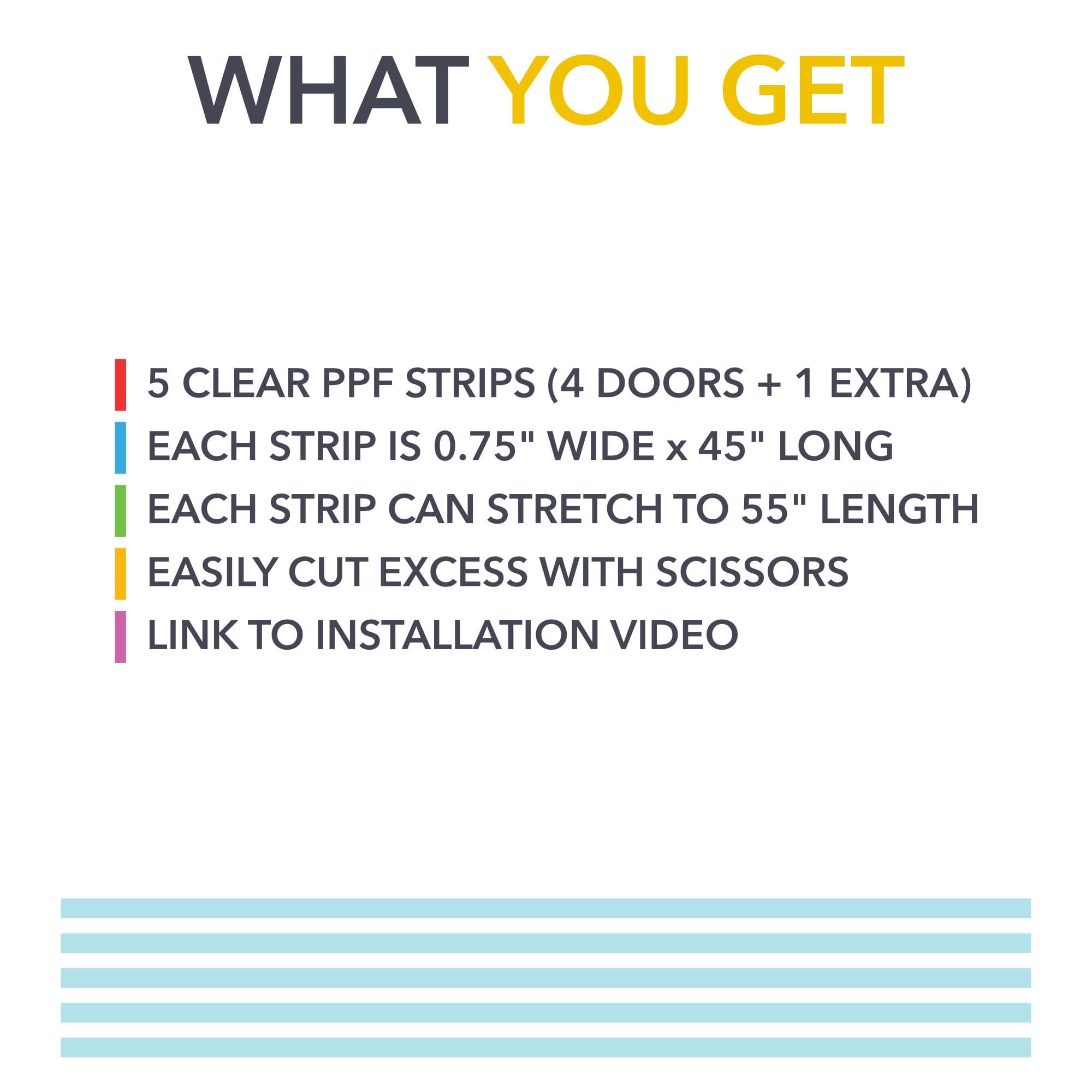 Door Edge Protector PPF | Clear 8mil Paint Protection Film Guard