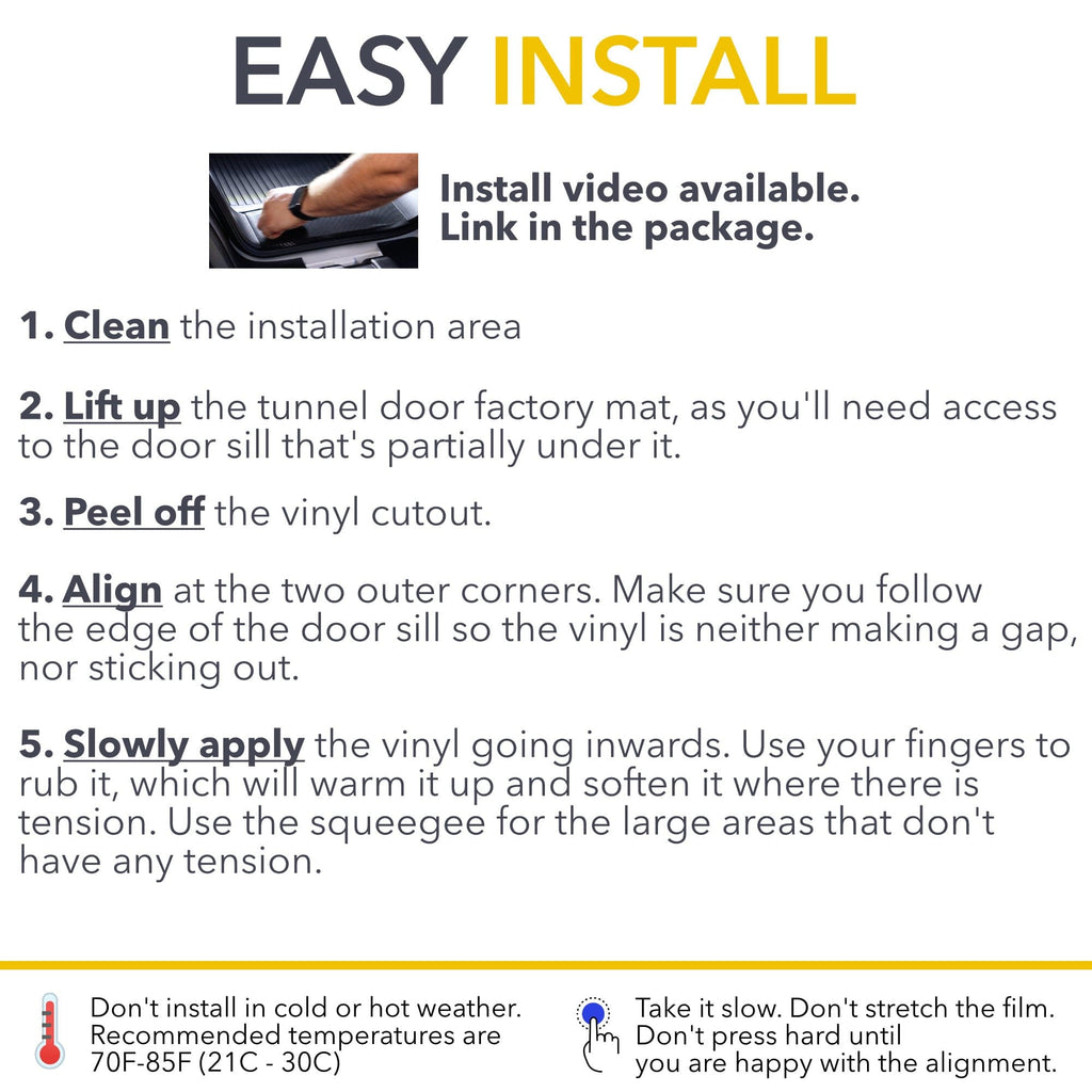 Gear Tunnel Door Sill | Vinyl Wrap for Rivian R1T 2021-2026