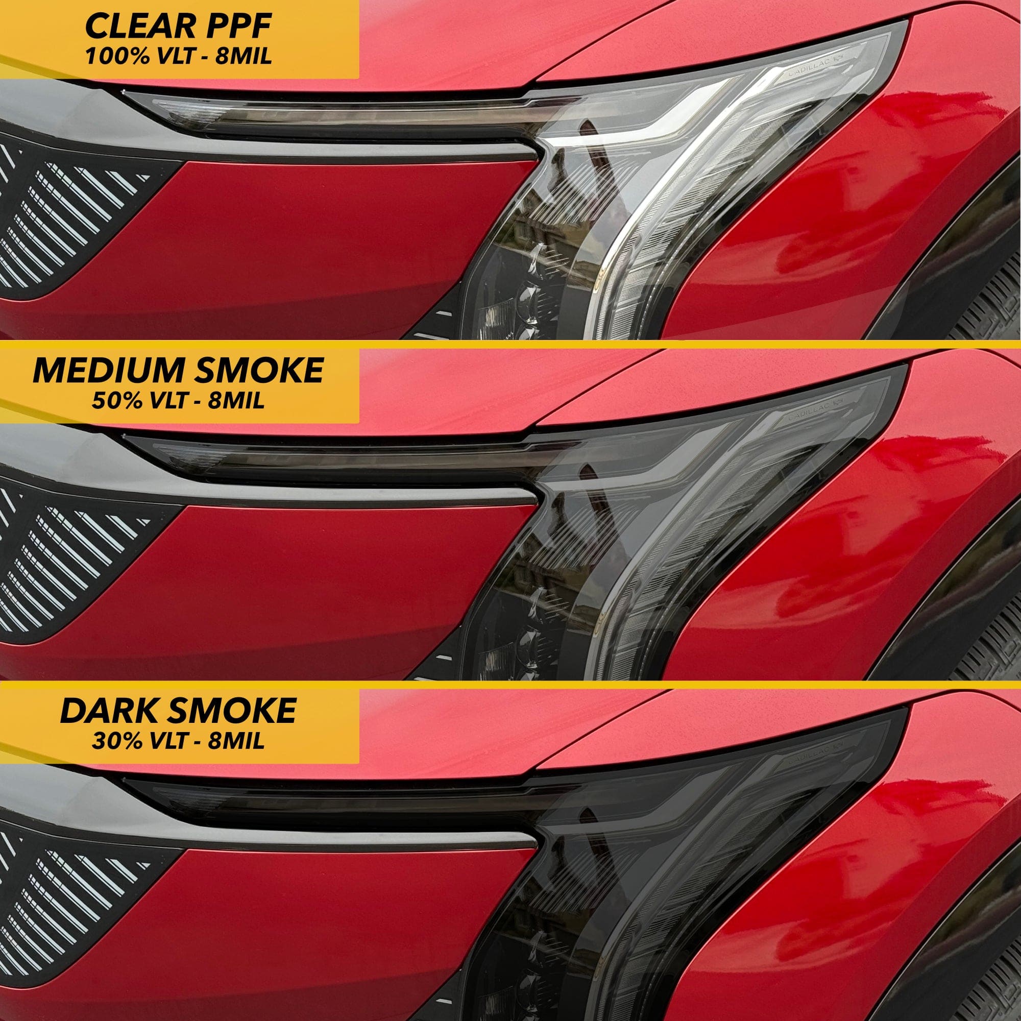 Headlights Tint PPF | Cadillac OPTIQ 2023-2026 - Smokey Headlamp Cover