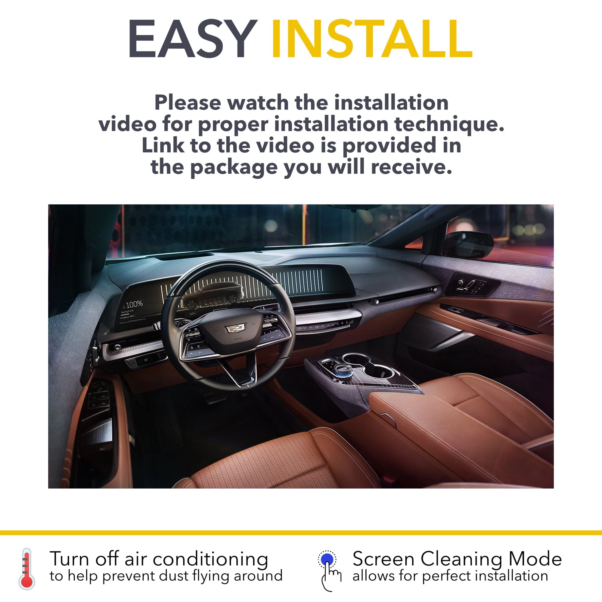 Screen Protectors | 9H PET for Cadillac LYRIQ, OPTIQ, VISTIQ, XT4, CT5