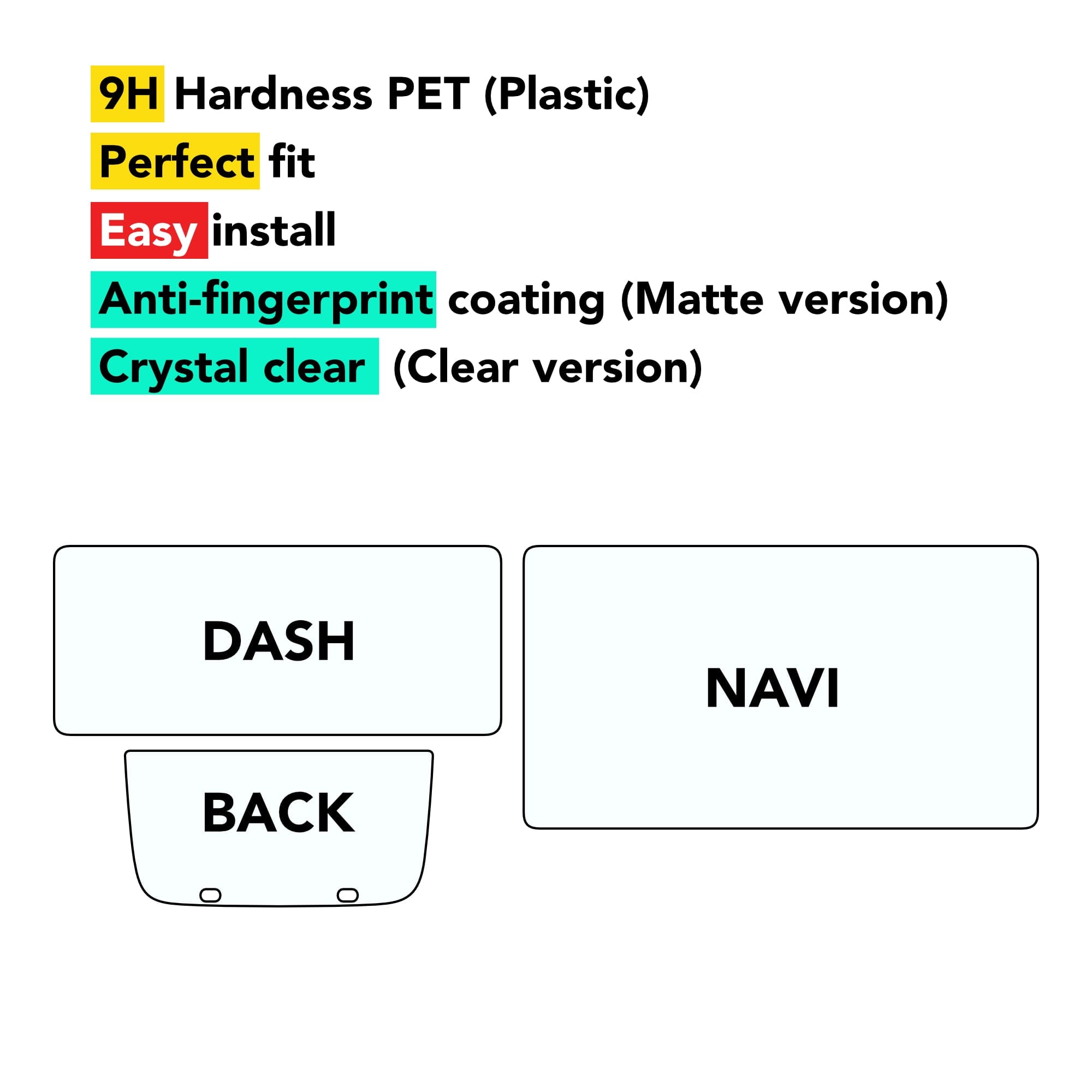 Screen Protectors | 9H Hardness PET for Rivian R1T / R1S 2021-2026