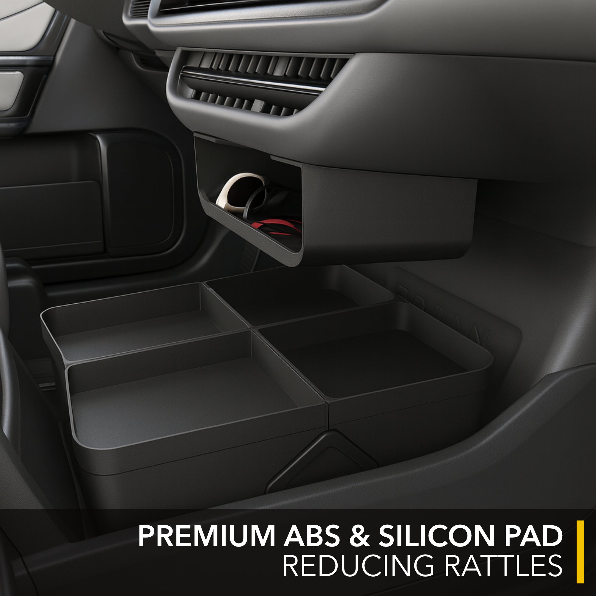 Under Screen Tray | Glovebox Style Organizer for Rivian R1S & Rivian R1T