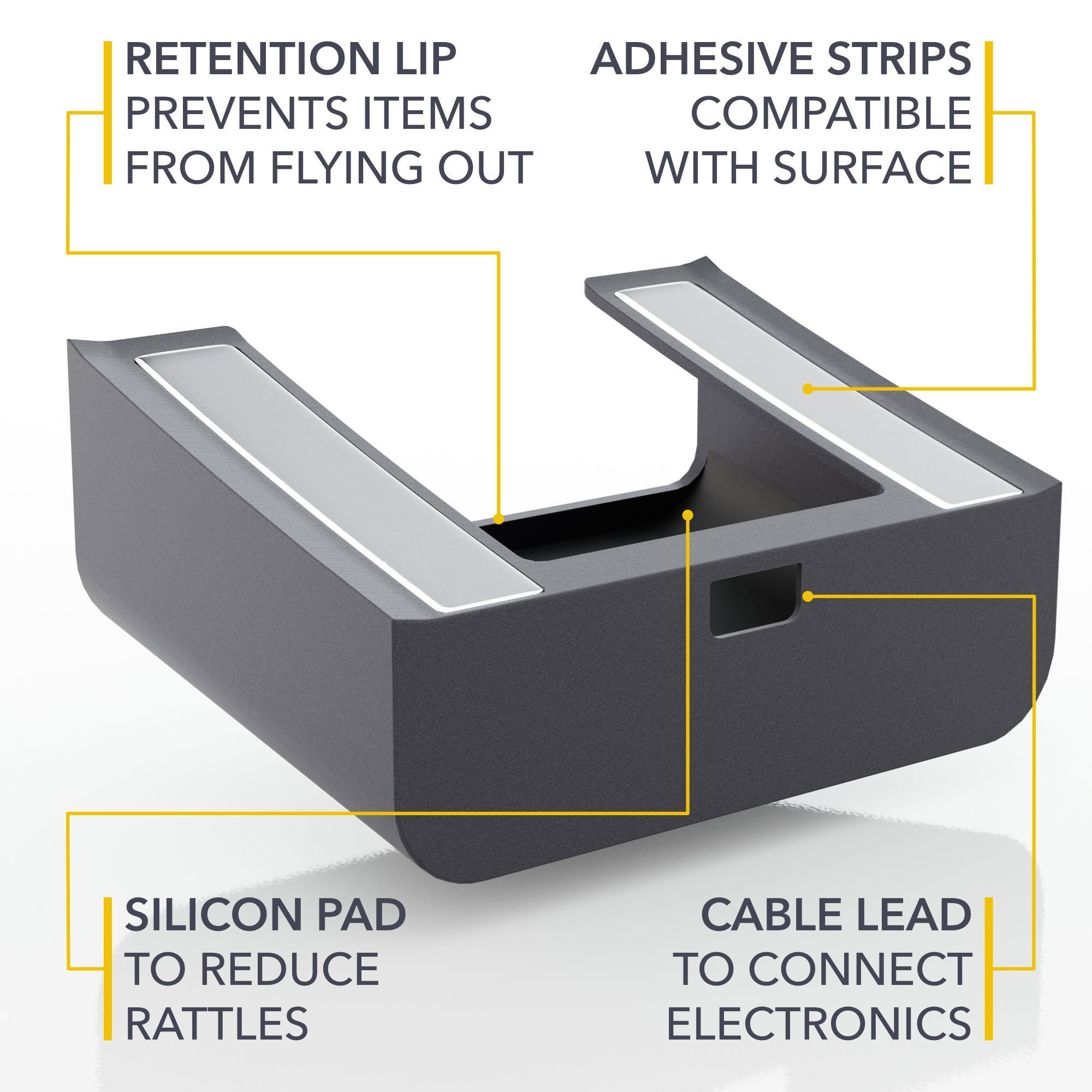 Under Screen Tray | Glovebox Style Organizer for Rivian R1S & Rivian R1T