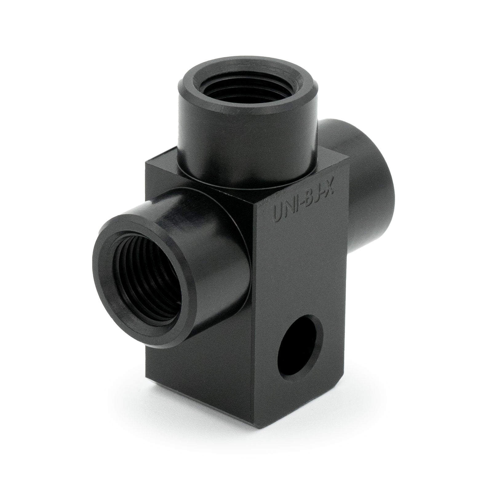 M10 x 1.00 Female T-Piece Adapter with 6mm Mounting Hole HEL Aluminium